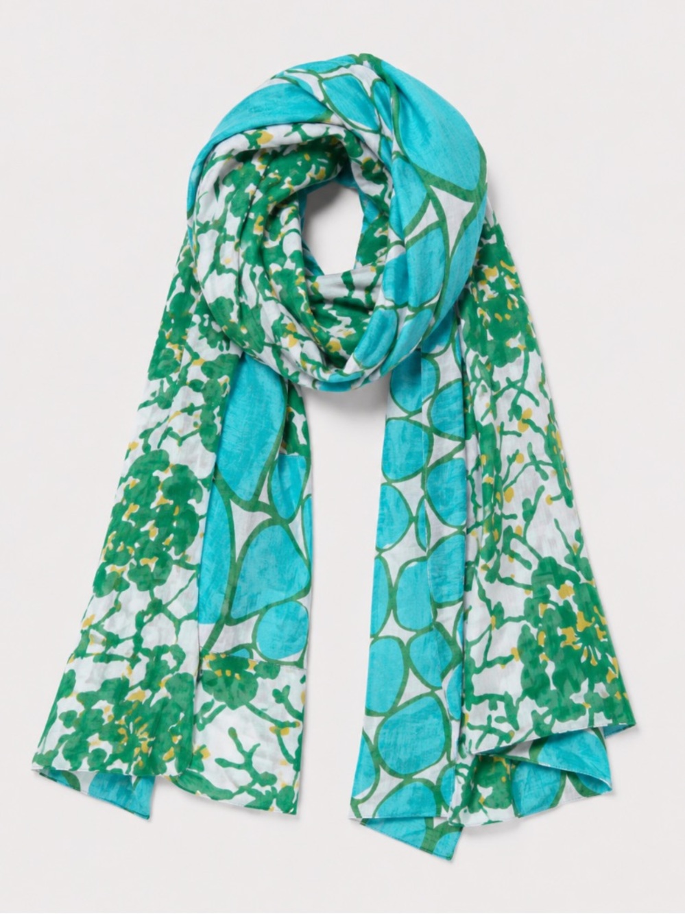 Diane Von Furstenberg Abstract Floral Oversized Scarf Wrap Shawl  26x66